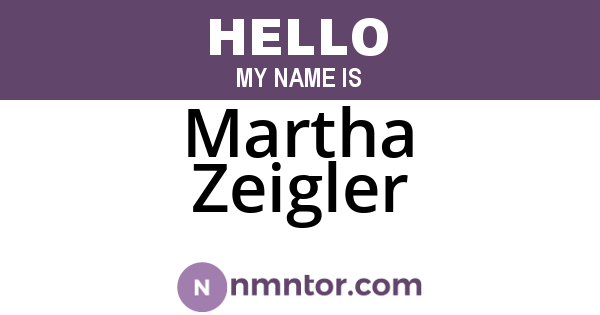 Martha Zeigler