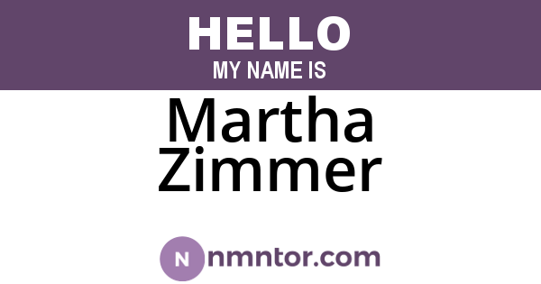 Martha Zimmer