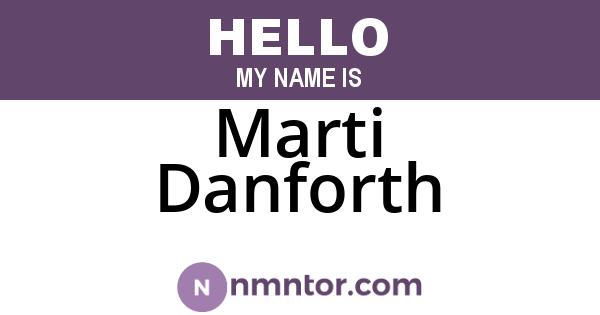 Marti Danforth