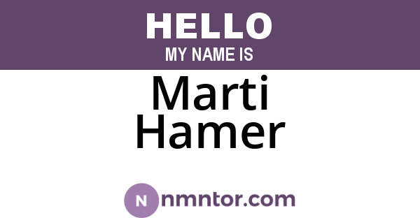 Marti Hamer