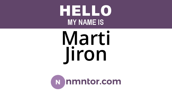 Marti Jiron