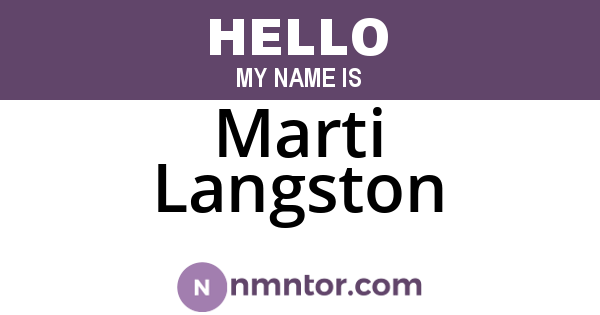 Marti Langston