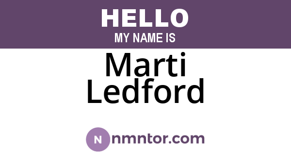 Marti Ledford