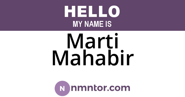 Marti Mahabir