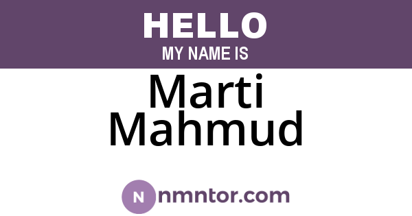 Marti Mahmud