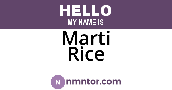 Marti Rice