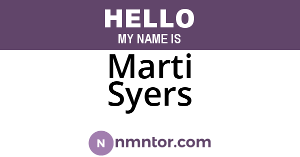 Marti Syers