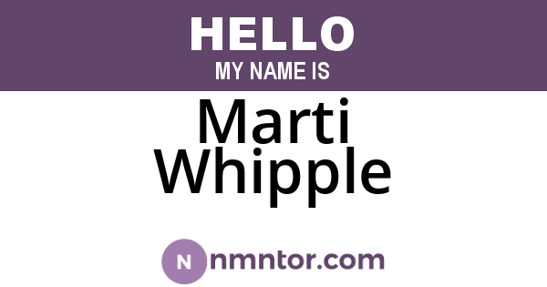 Marti Whipple