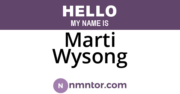Marti Wysong