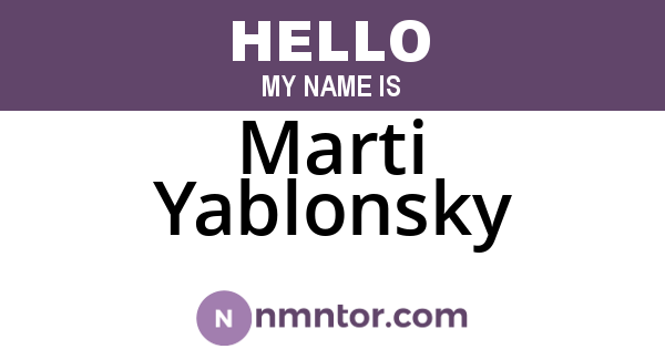 Marti Yablonsky