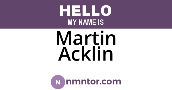 Martin Acklin