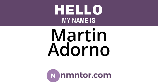 Martin Adorno