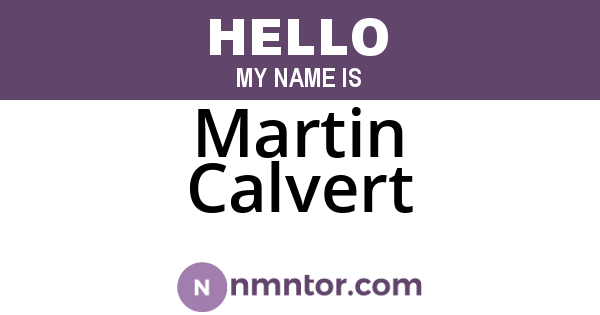 Martin Calvert