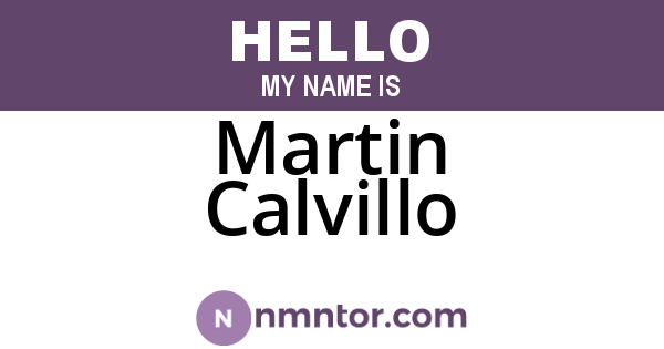 Martin Calvillo