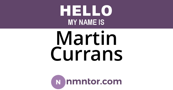 Martin Currans