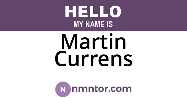 Martin Currens