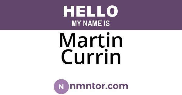 Martin Currin