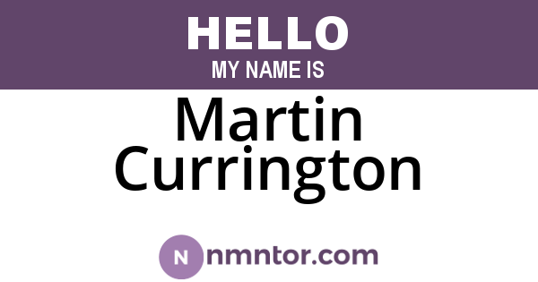 Martin Currington