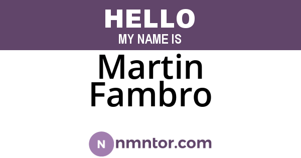 Martin Fambro