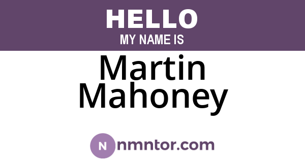 Martin Mahoney