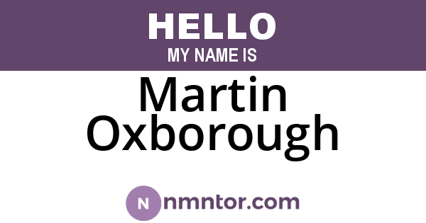 Martin Oxborough