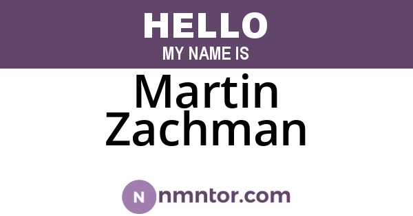 Martin Zachman