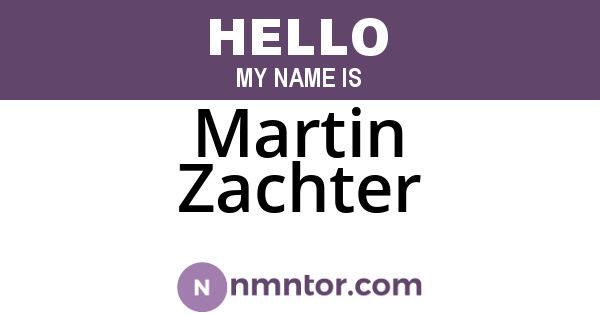 Martin Zachter