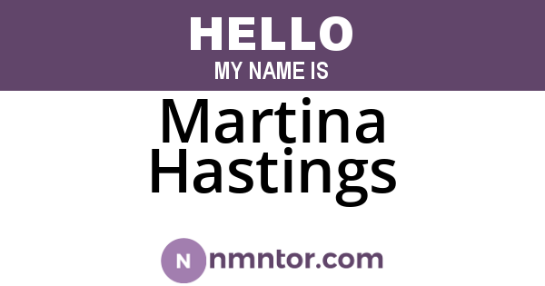 Martina Hastings