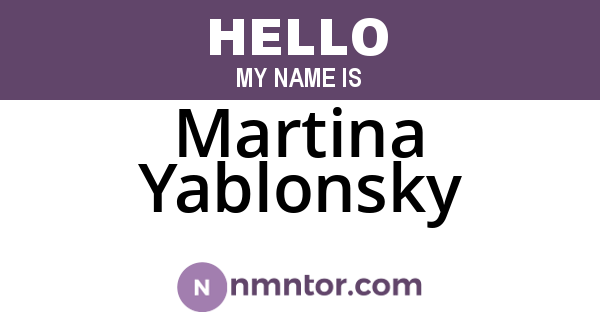 Martina Yablonsky