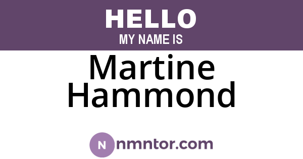Martine Hammond