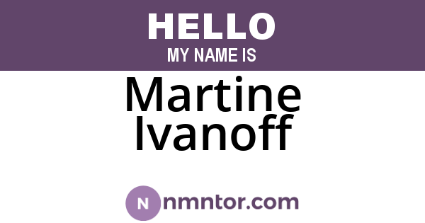 Martine Ivanoff