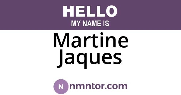 Martine Jaques