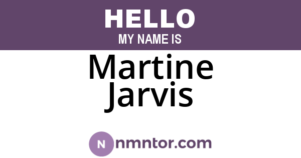 Martine Jarvis