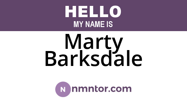 Marty Barksdale