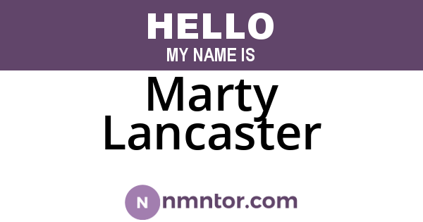Marty Lancaster