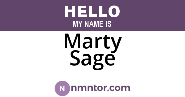 Marty Sage