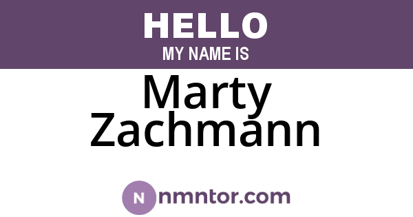 Marty Zachmann