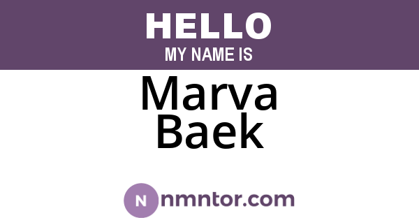 Marva Baek