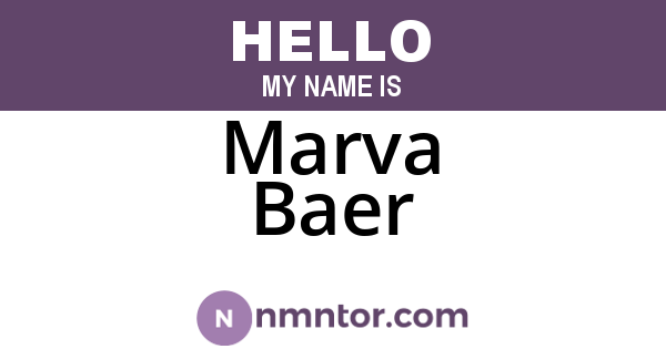 Marva Baer