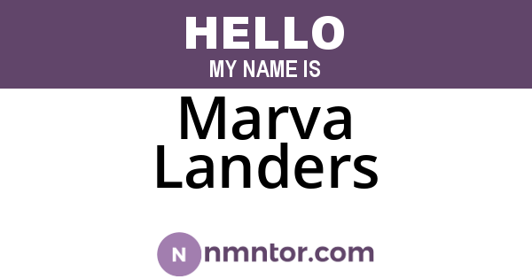 Marva Landers
