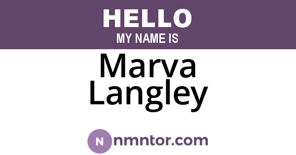 Marva Langley