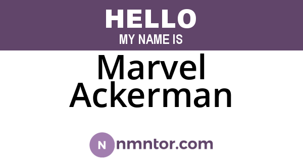 Marvel Ackerman
