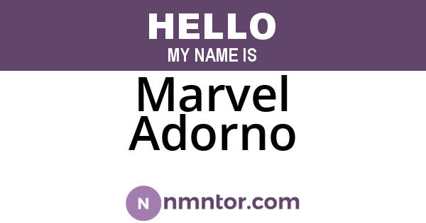 Marvel Adorno