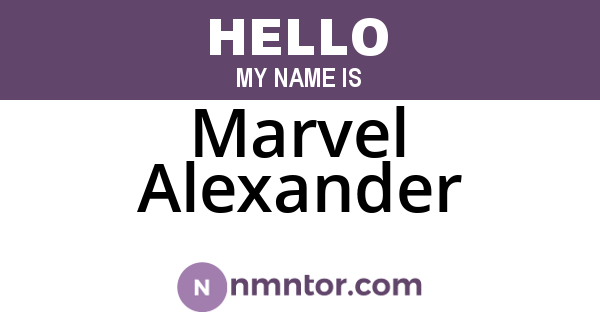 Marvel Alexander