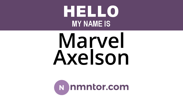 Marvel Axelson