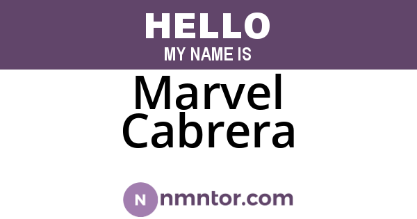 Marvel Cabrera