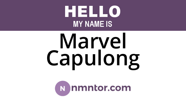Marvel Capulong