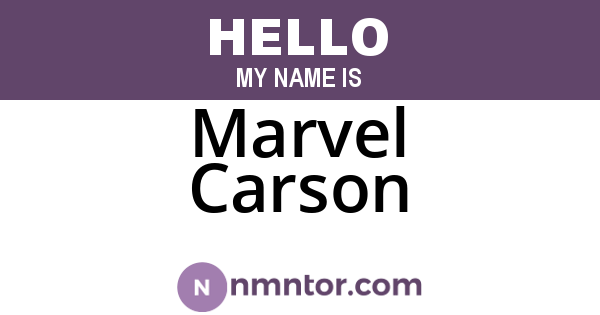 Marvel Carson
