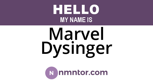Marvel Dysinger
