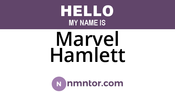 Marvel Hamlett